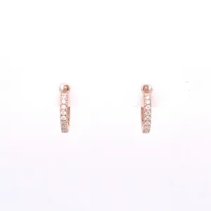 .10 Mini Diamond Hoop Earrings in 14k Rose Gold