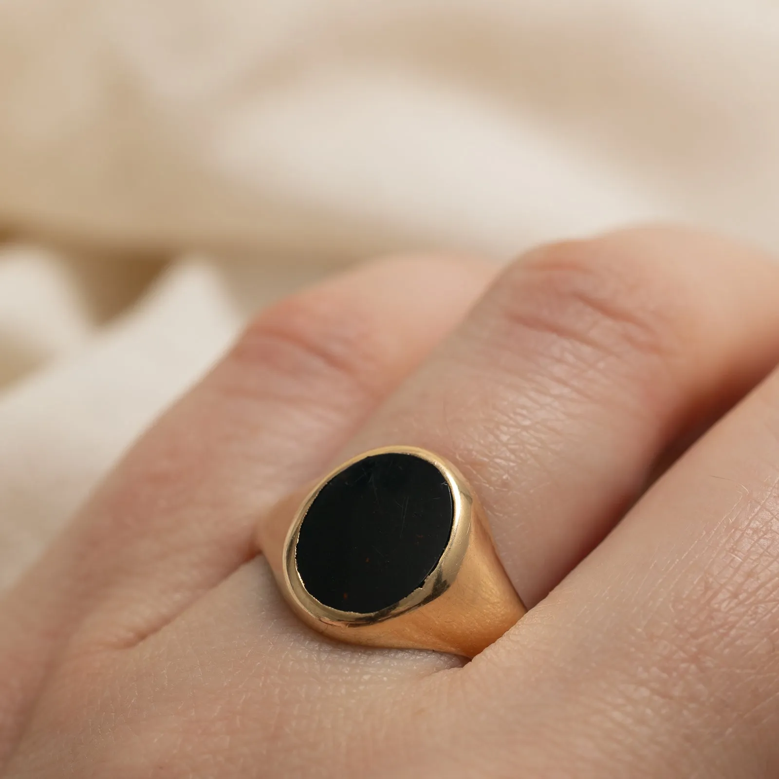 10K Bloodstone Signet Ring | 2.00ct | SZ 8.25