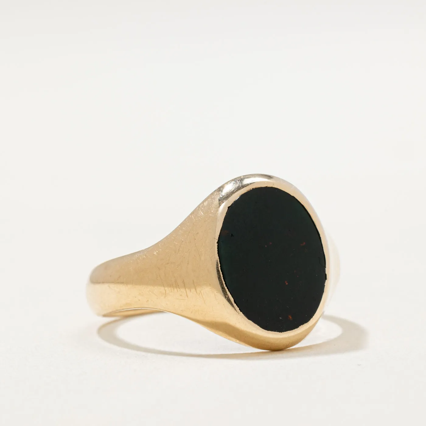10K Bloodstone Signet Ring | 2.00ct | SZ 8.25