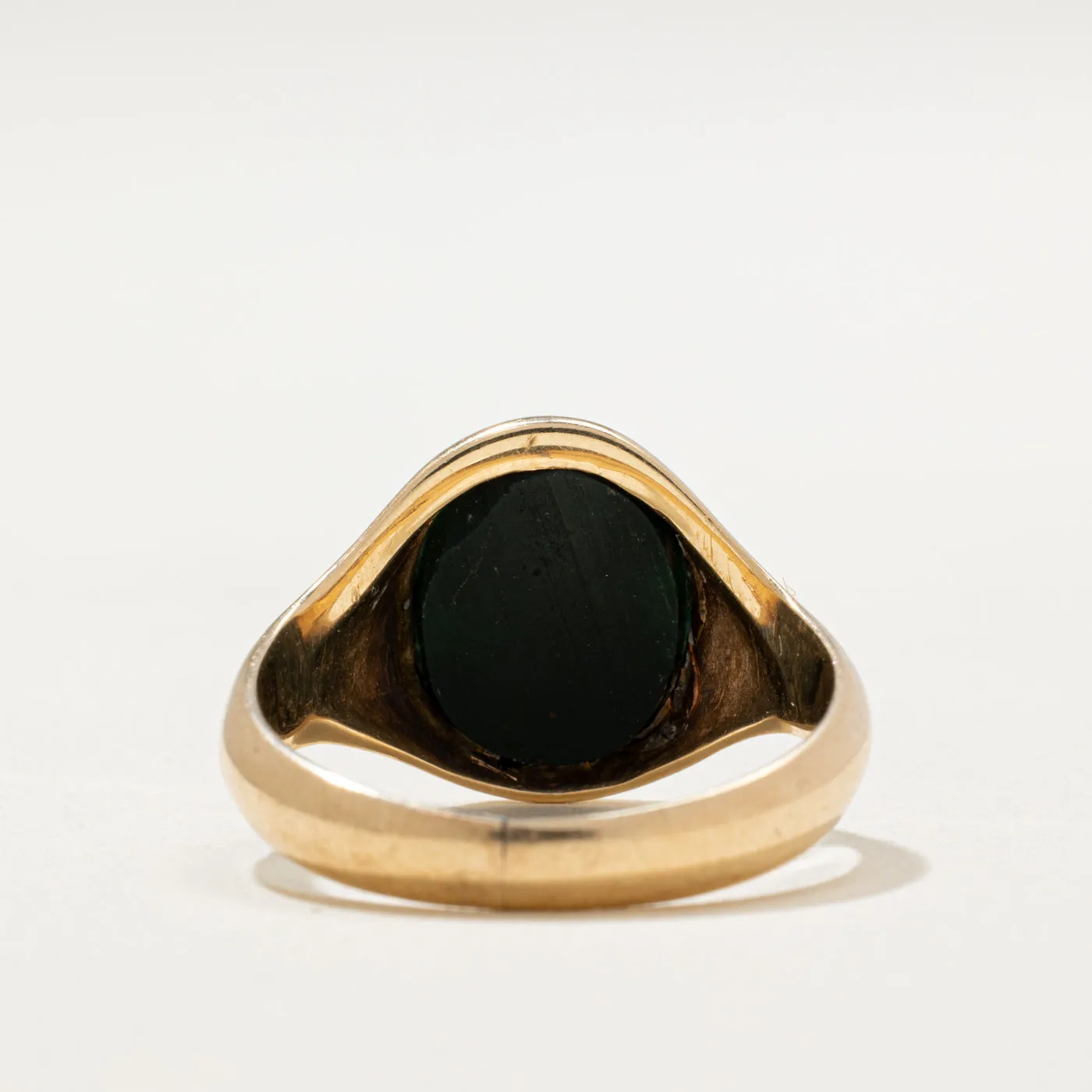 10K Bloodstone Signet Ring | 2.00ct | SZ 8.25