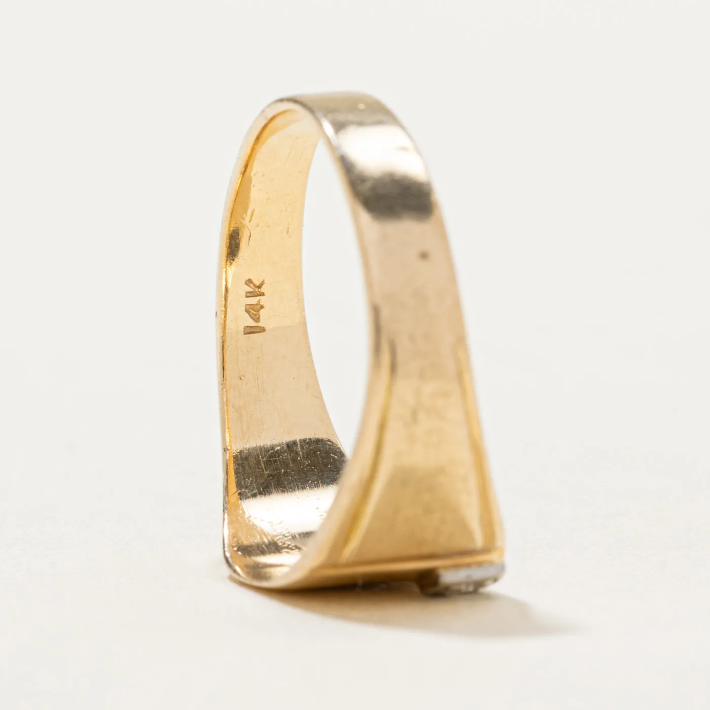 10K Corner Diamond Rectangle Signet Ring | 0.01ct | SZ 5