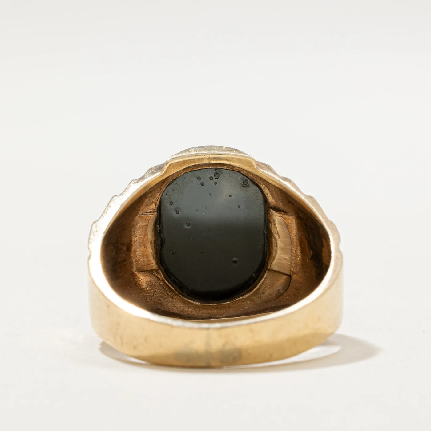 10K Intaglio Hematite Signet Ring | 5.00ct | SZ 8