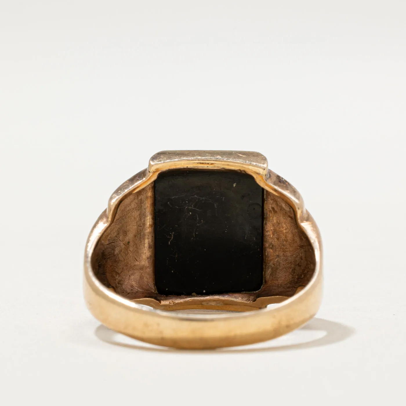 10K Intaglio Onyx Signet Ring | 2.00ct | SZ 9.25