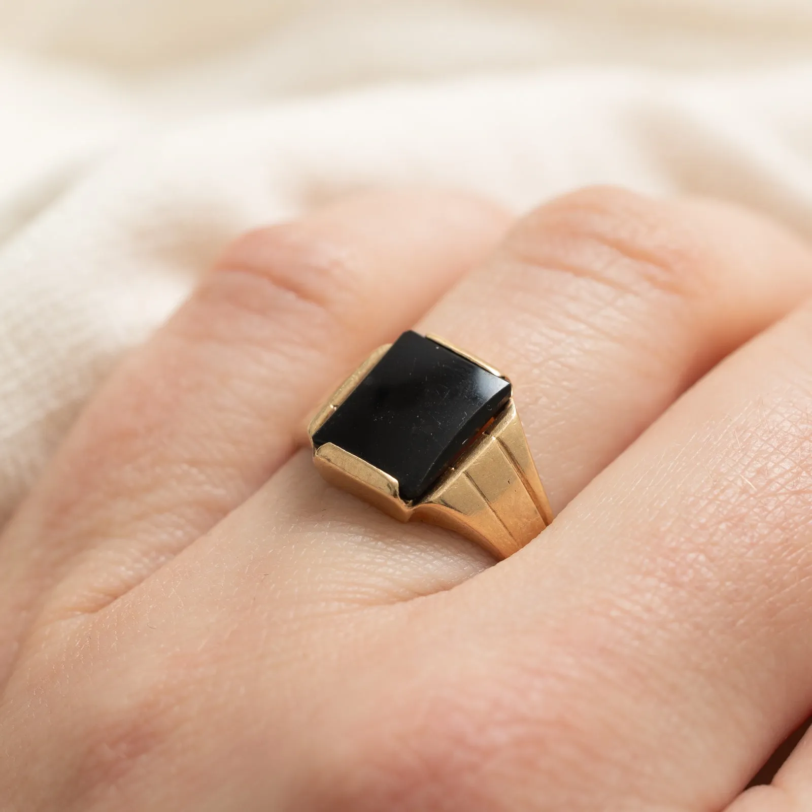 10K Onyx Signet Ring | 1.50ct | SZ 6.25