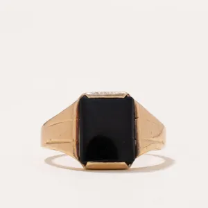 10K Onyx Signet Ring | 1.50ct | SZ 6.25