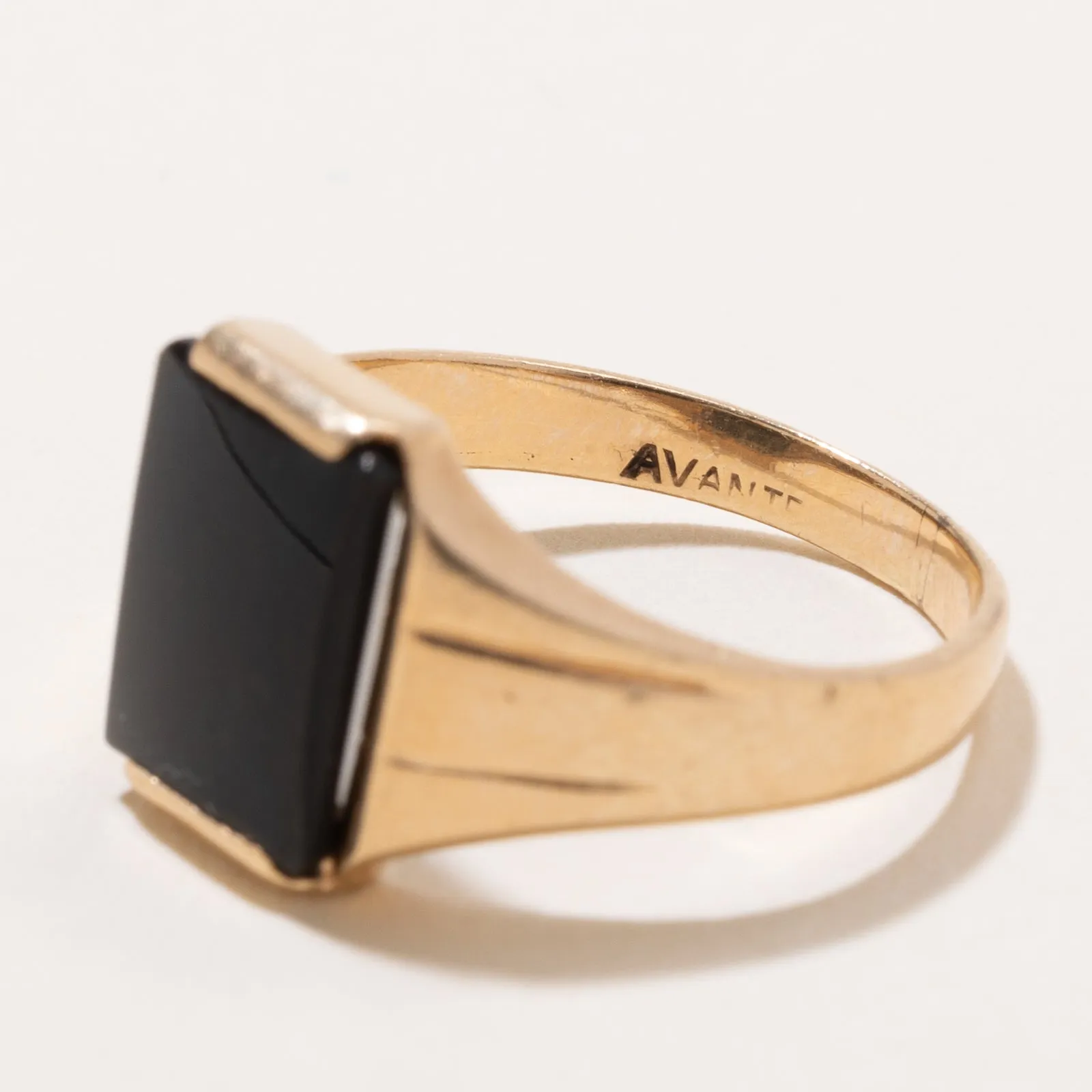 10K Onyx Signet Ring | 1.50ct | SZ 6.25