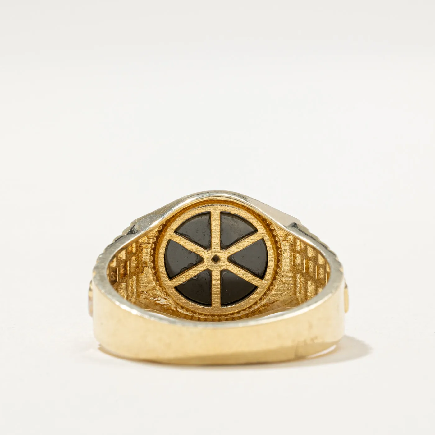 10K Onyx Textured Signet Ring | 1.50ct | SZ 9.5