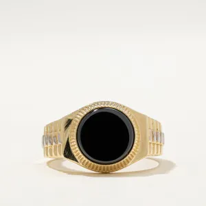 10K Onyx Textured Signet Ring | 1.50ct | SZ 9.5