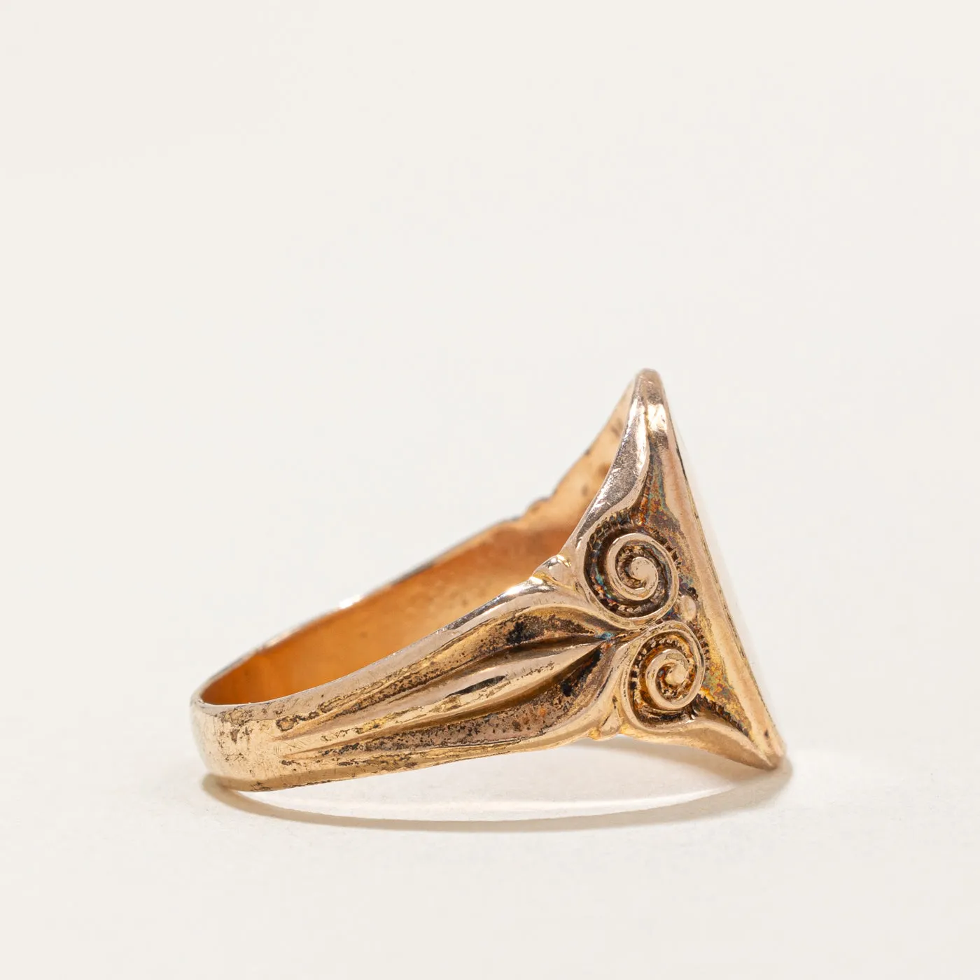 10k Rose Gold Blank Signet Ring | SZ 8 |