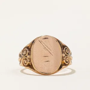 10k Rose Gold Blank Signet Ring | SZ 8 |