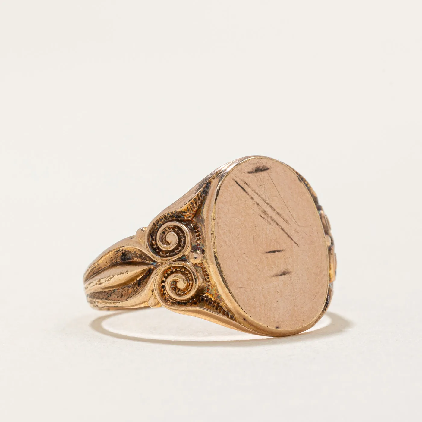 10k Rose Gold Blank Signet Ring | SZ 8 |