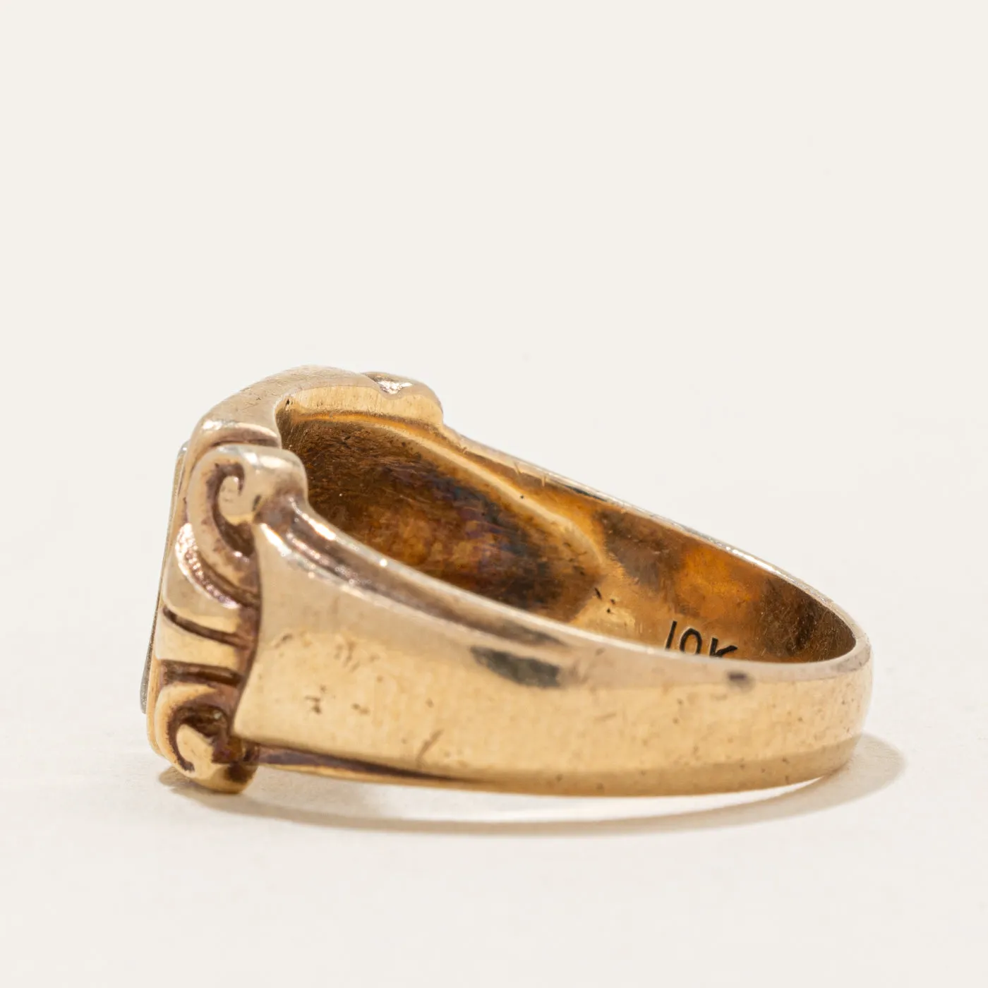 10k Two Tone Gold 'RB' Signet Ring | SZ 9.5 |