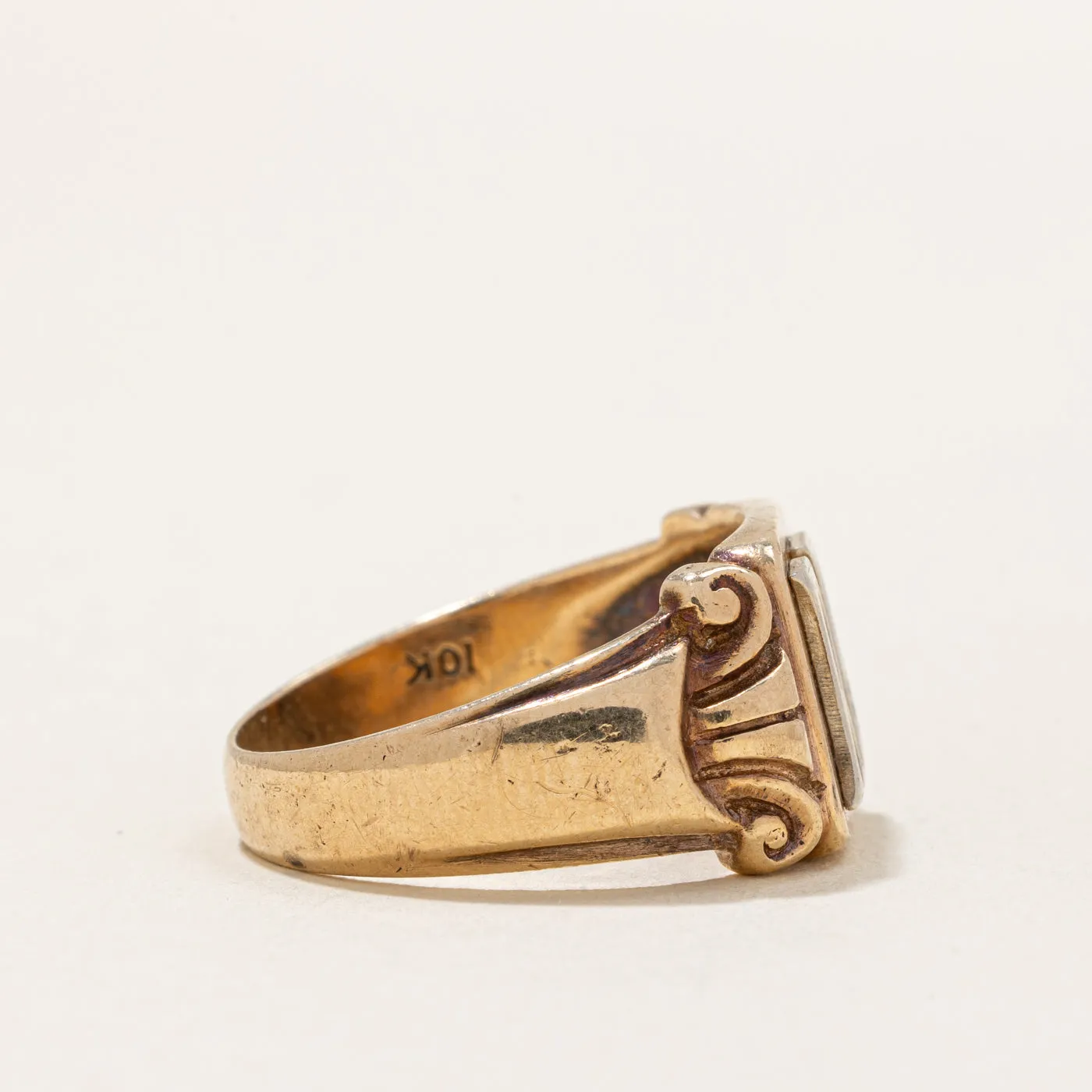 10k Two Tone Gold 'RB' Signet Ring | SZ 9.5 |