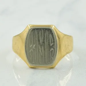 10k Two Tone Gold Signet Ring | SZ 8 |