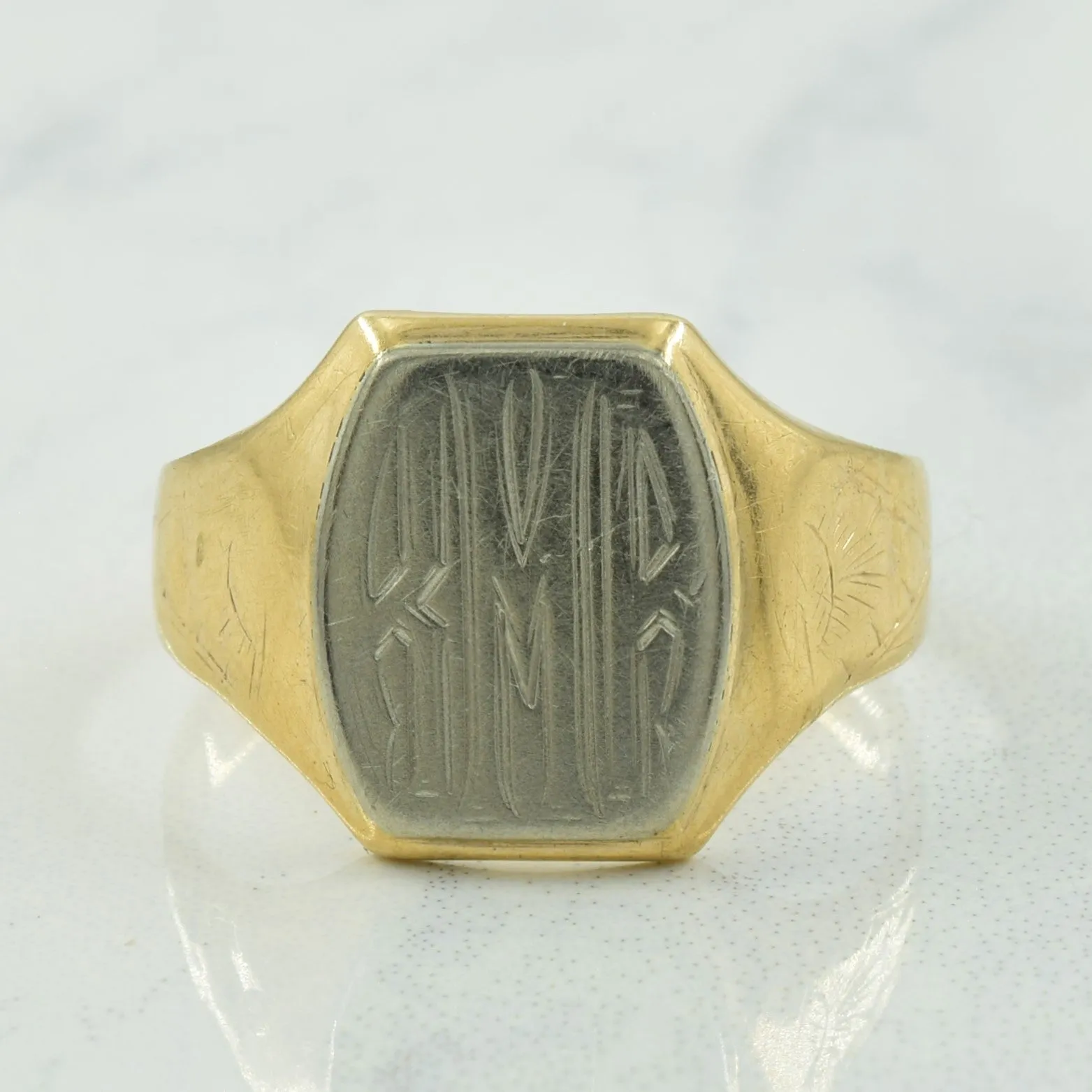 10k Two Tone Gold Signet Ring | SZ 8 |