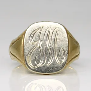 10k Two Tone Gold Signet Ring | SZ 9.25 |