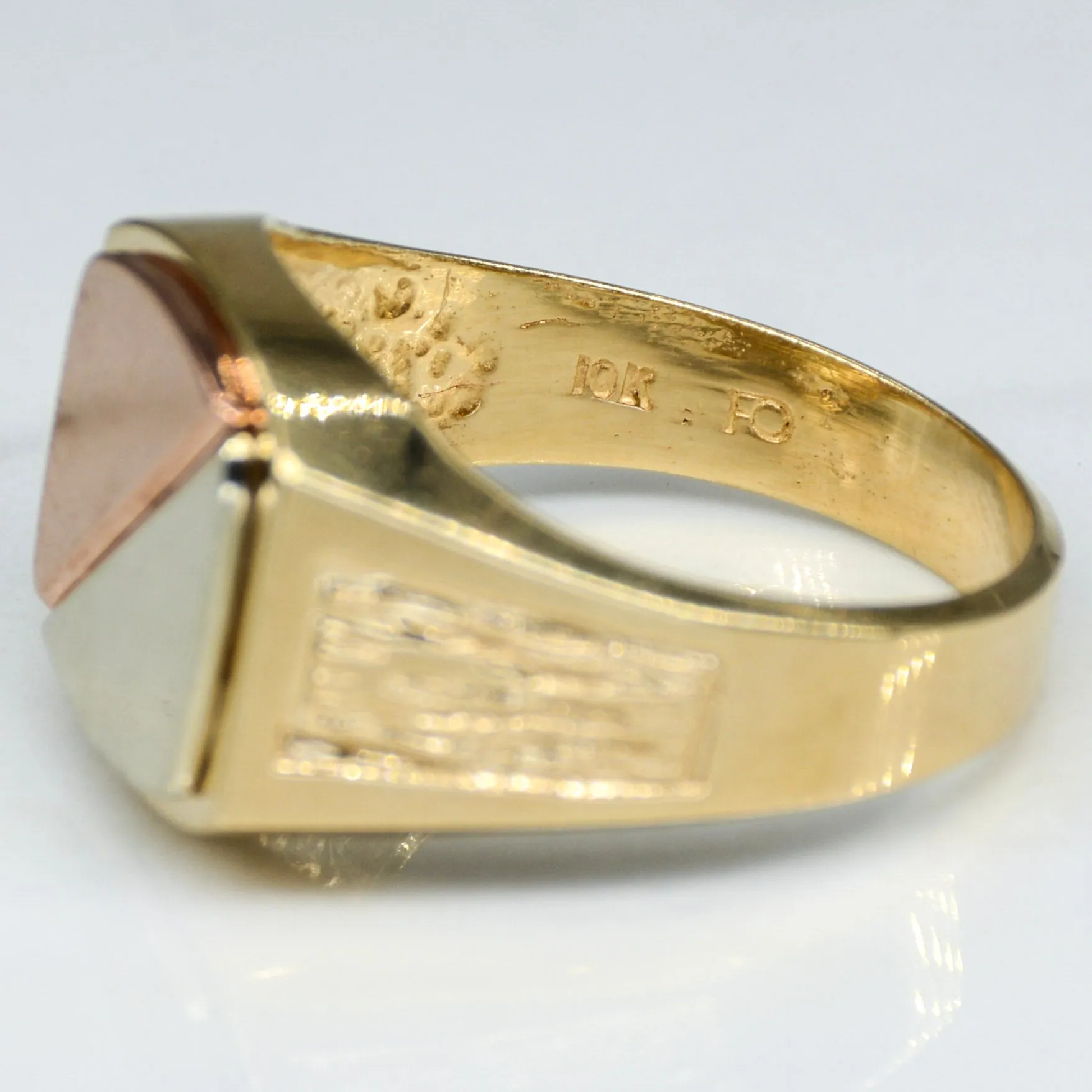 10k Two Tone Signet Ring | SZ 10 |