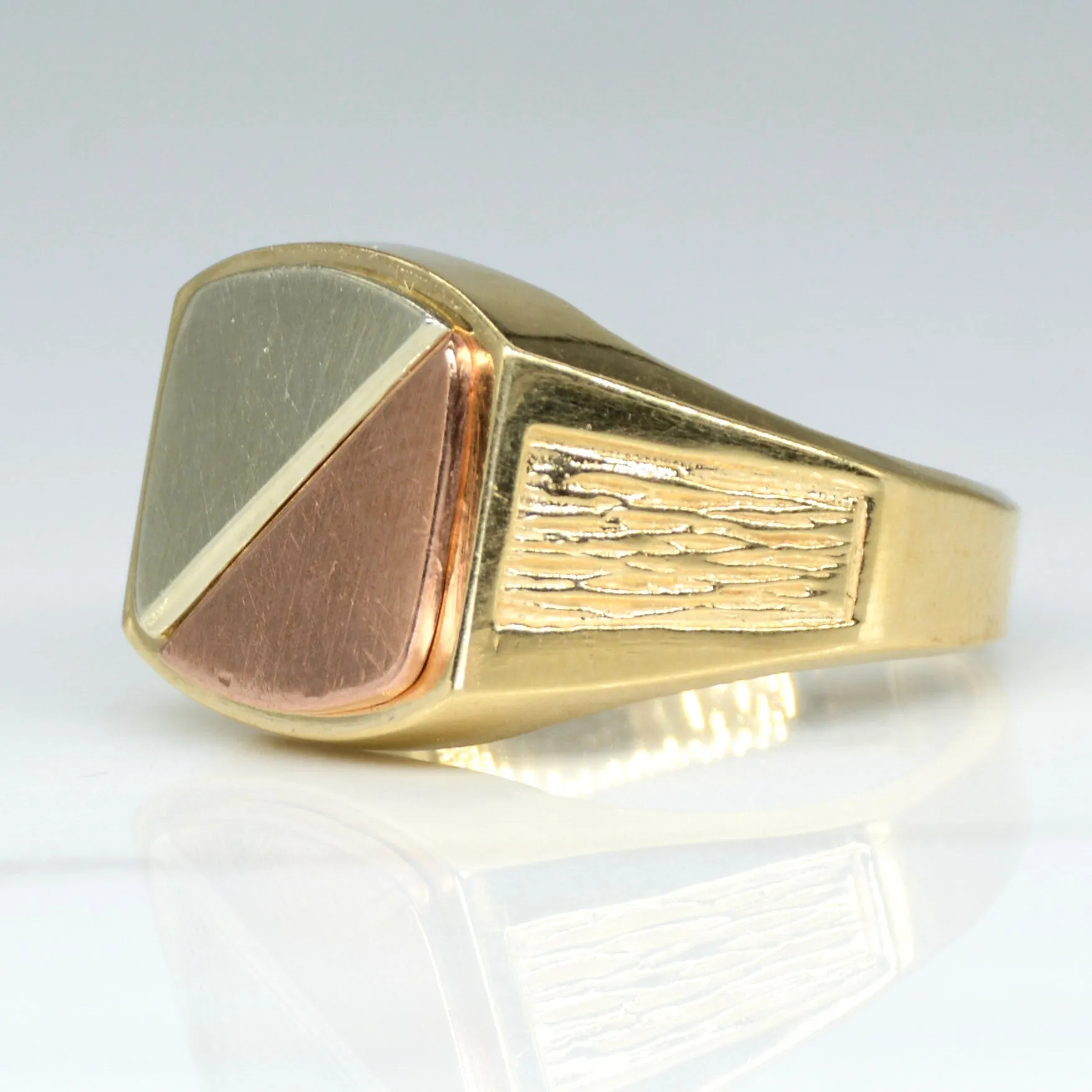 10k Two Tone Signet Ring | SZ 10 |