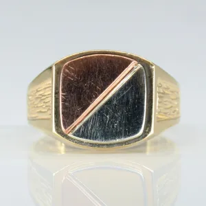 10k Two Tone Signet Ring | SZ 10 |