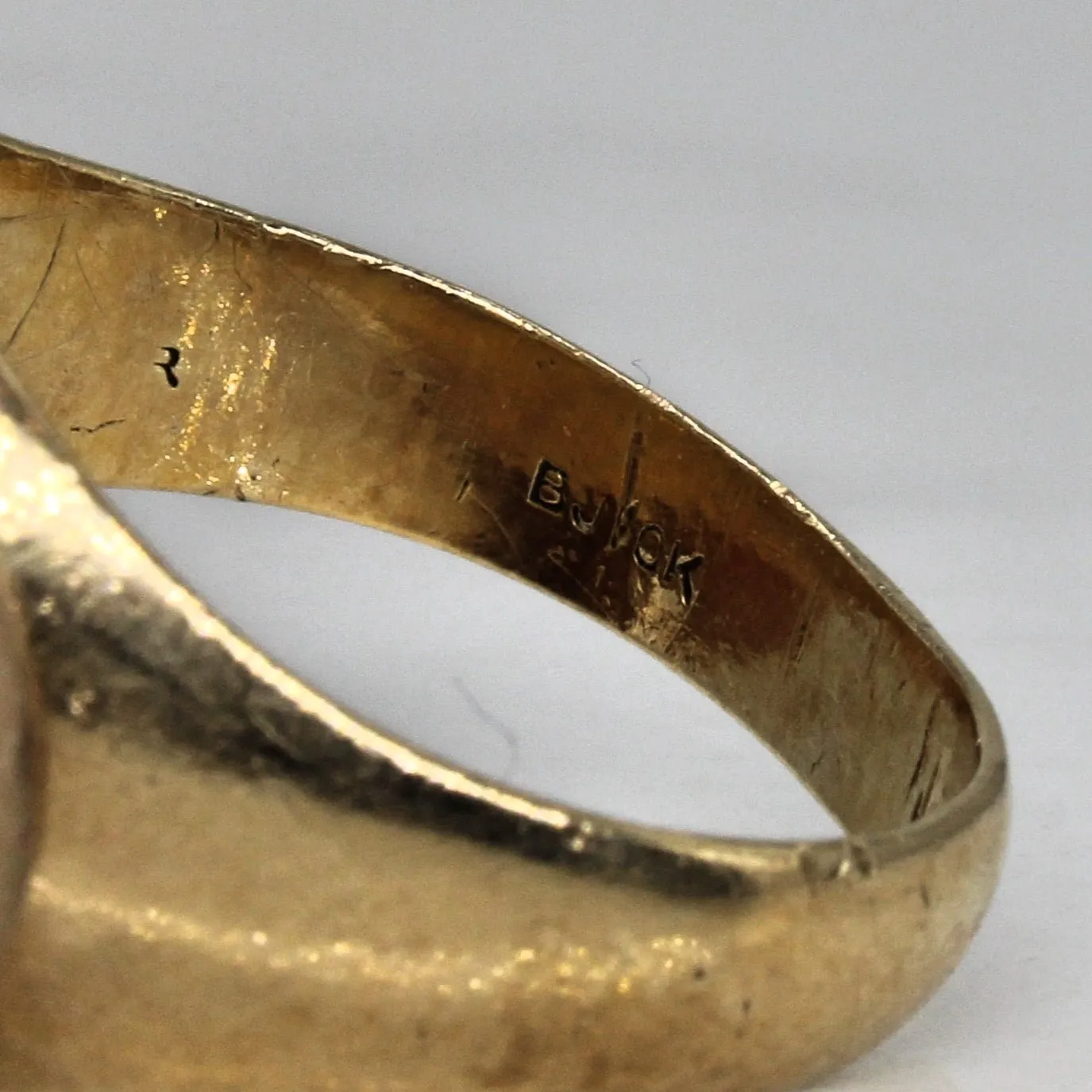 10k Yellow Gold 'B.S.U.' Signet Ring | SZ 8.25 |