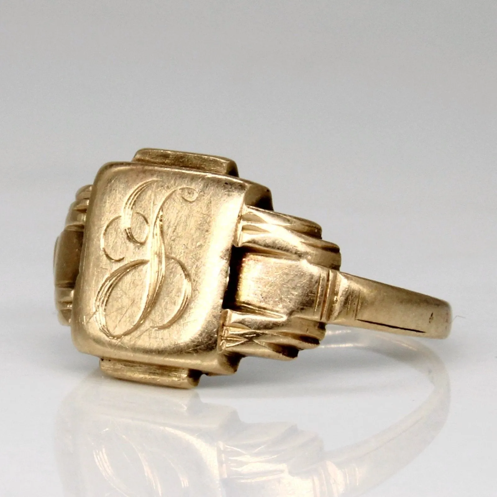 10k Yellow Gold 'L' Signet Ring | SZ 6 |