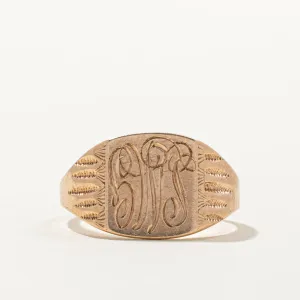 10k Yellow Gold 'LMG' Initial Signet Ring | SZ 5.5 |
