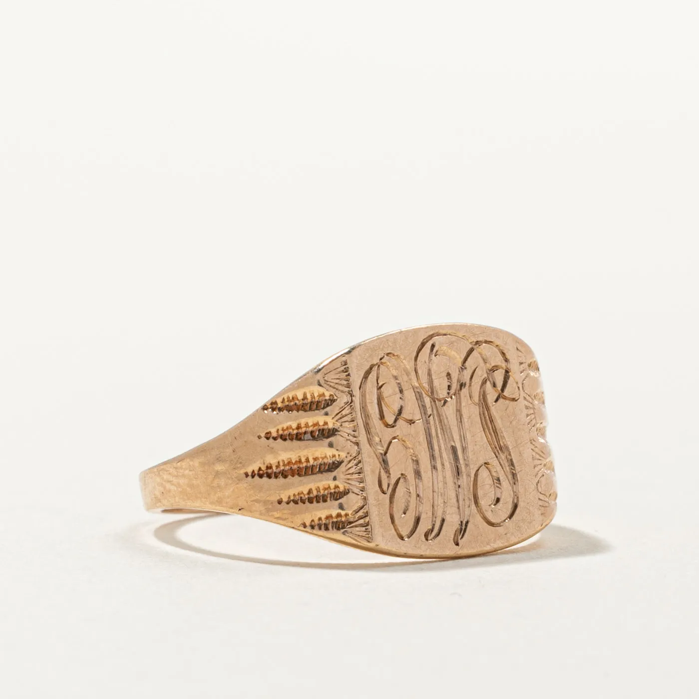 10k Yellow Gold 'LMG' Initial Signet Ring | SZ 5.5 |