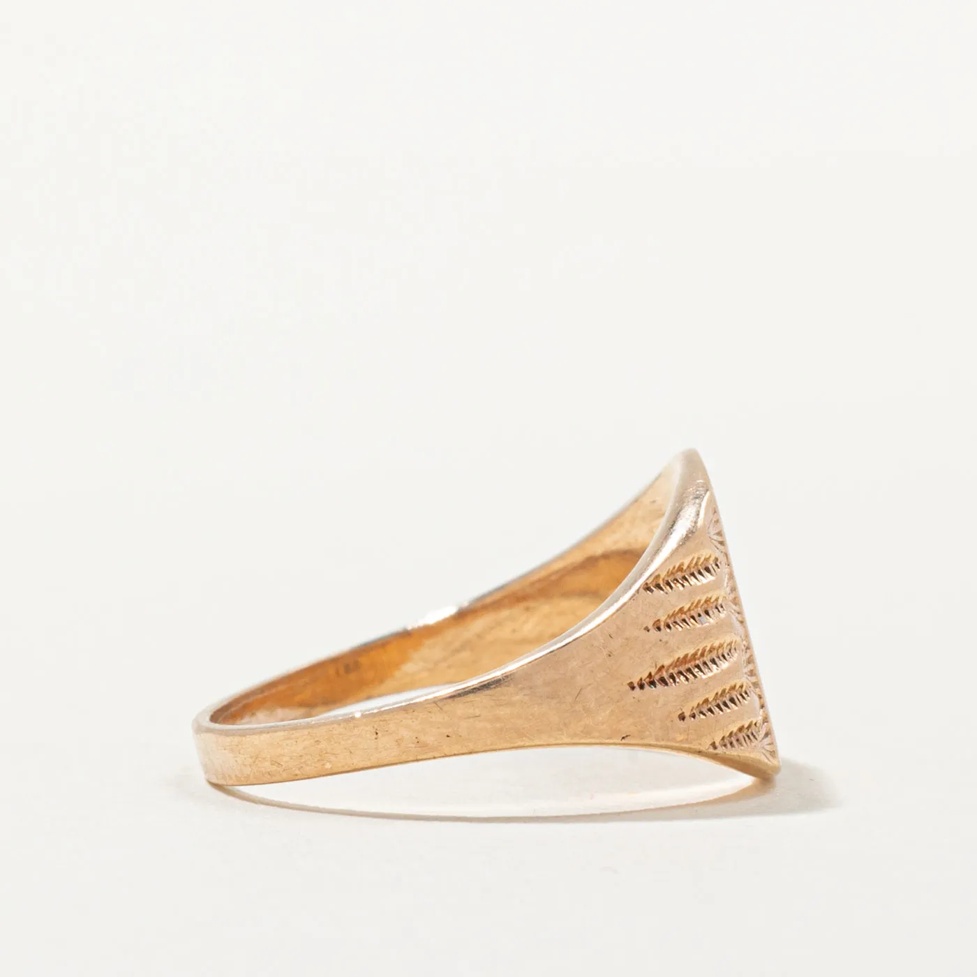 10k Yellow Gold 'LMG' Initial Signet Ring | SZ 5.5 |