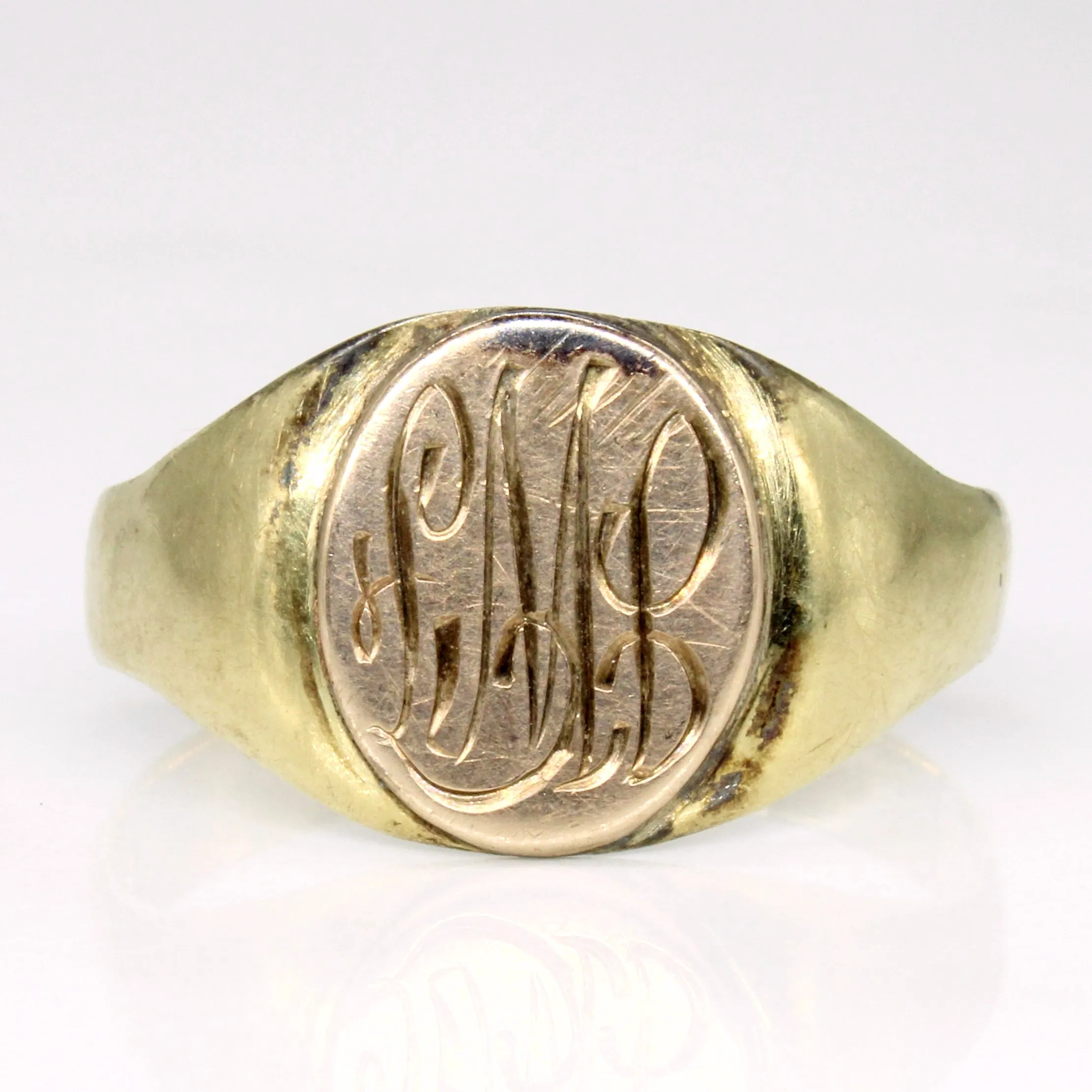 10k Yellow Gold 'LMP' Signet Ring | SZ 9.75 |