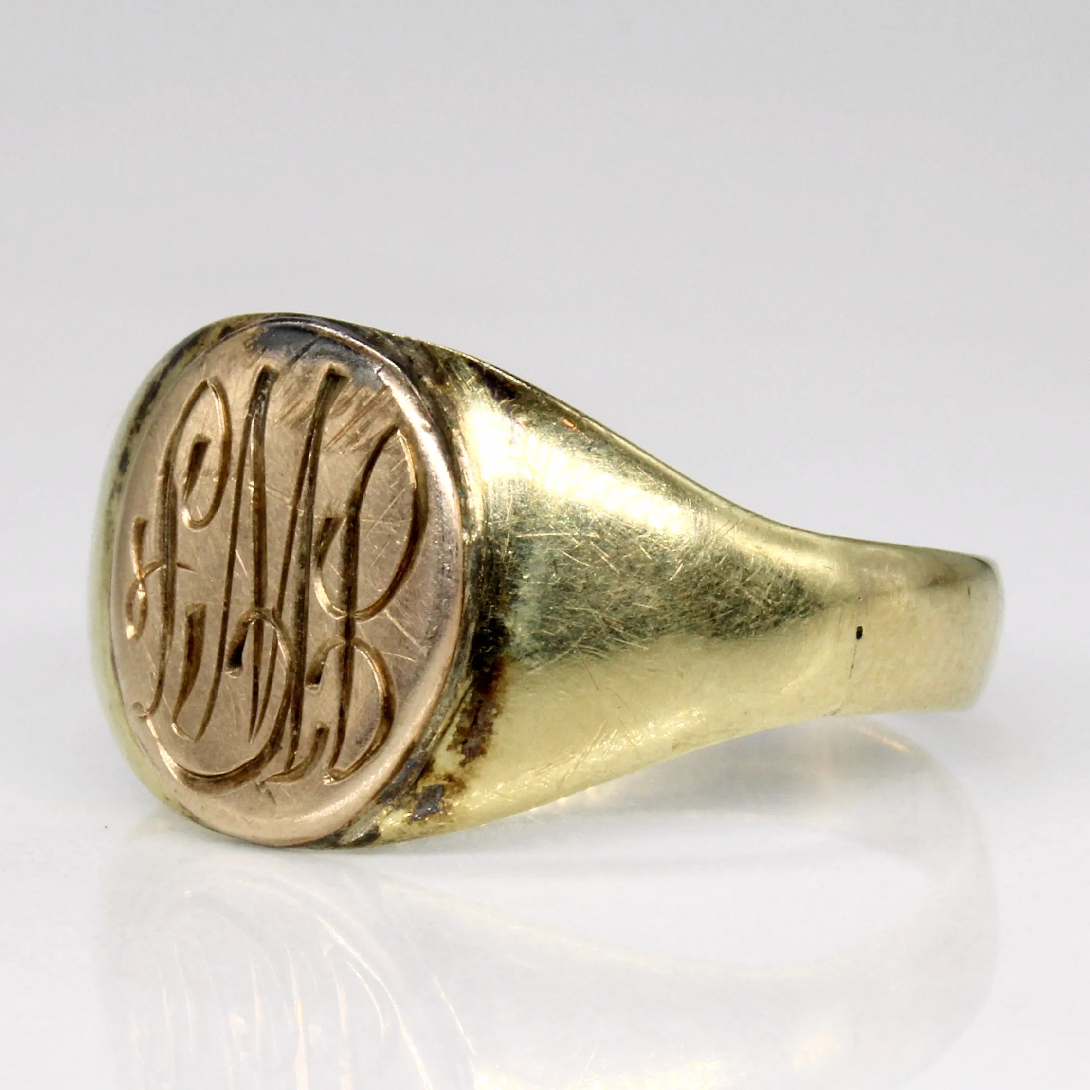 10k Yellow Gold 'LMP' Signet Ring | SZ 9.75 |