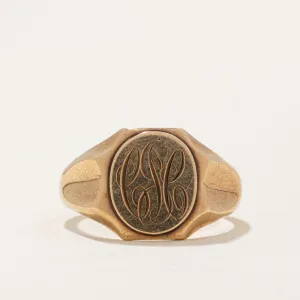 10k Yellow Gold "CJC" Signet Ring | SZ 11.5 |
