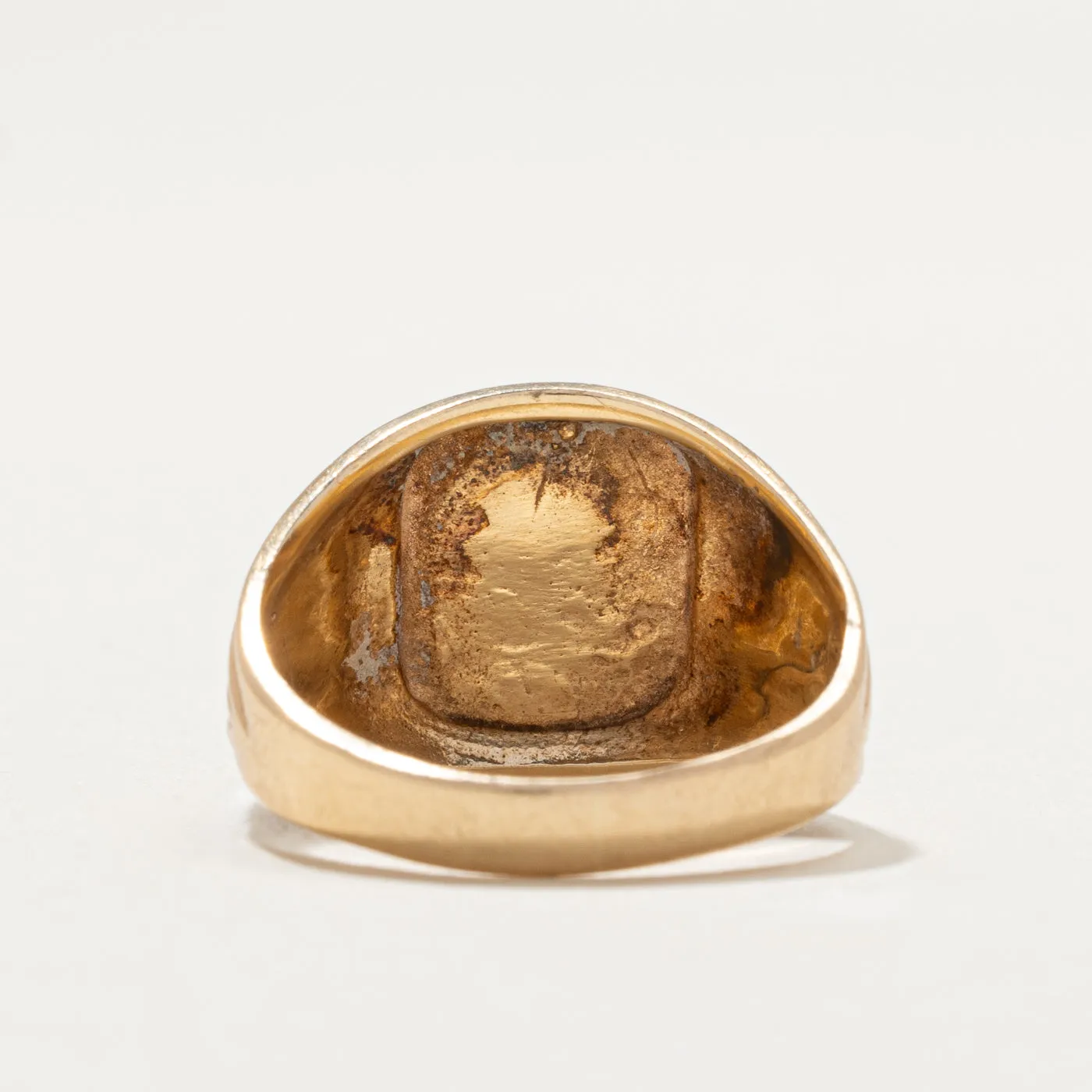 10K Yellow Gold "D" Initial Signet Ring | SZ 7.25