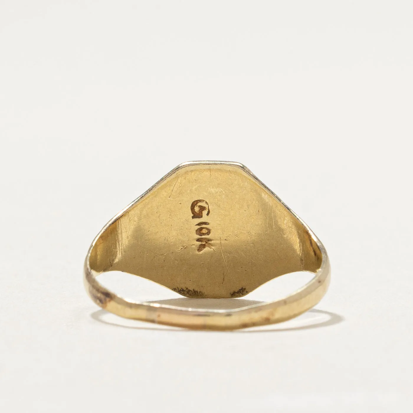 10K Yellow Gold "VG" Initial Signet Ring | SZ 5.5