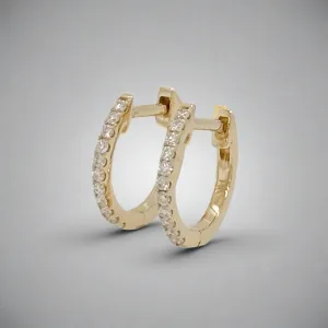 14K Y Gold 0.17ctw H/SI1 Diamond Hoop Earrings