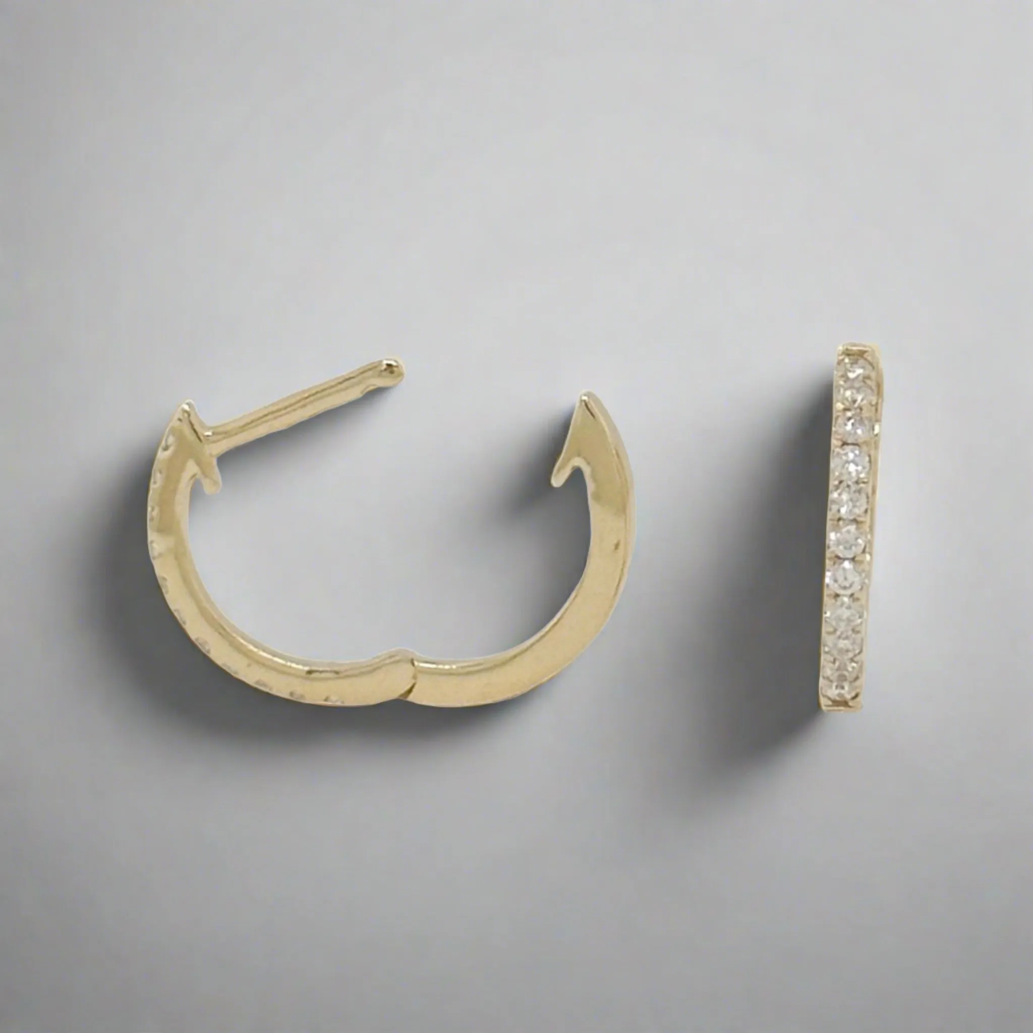 14K Y Gold 0.17ctw H/SI1 Diamond Hoop Earrings