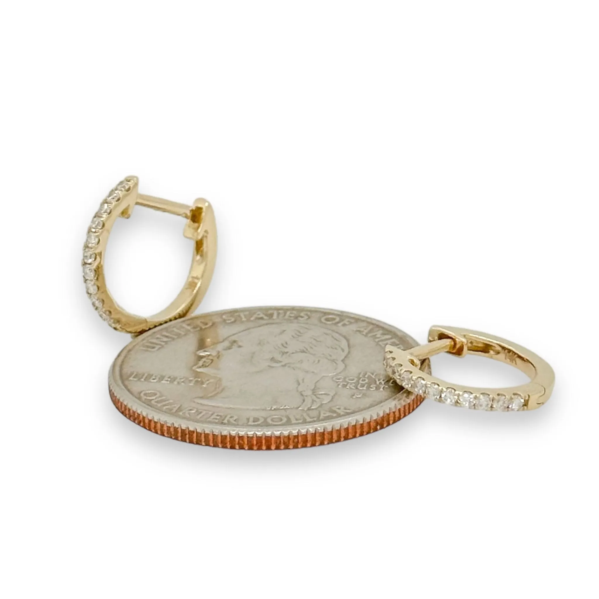 14K Y Gold 0.17ctw H/SI1 Diamond Hoop Earrings