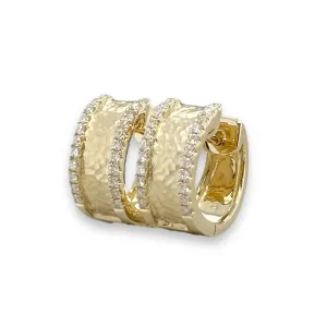 14K Y Gold 0.23cttw Diamond Huggie Hoop Earrings