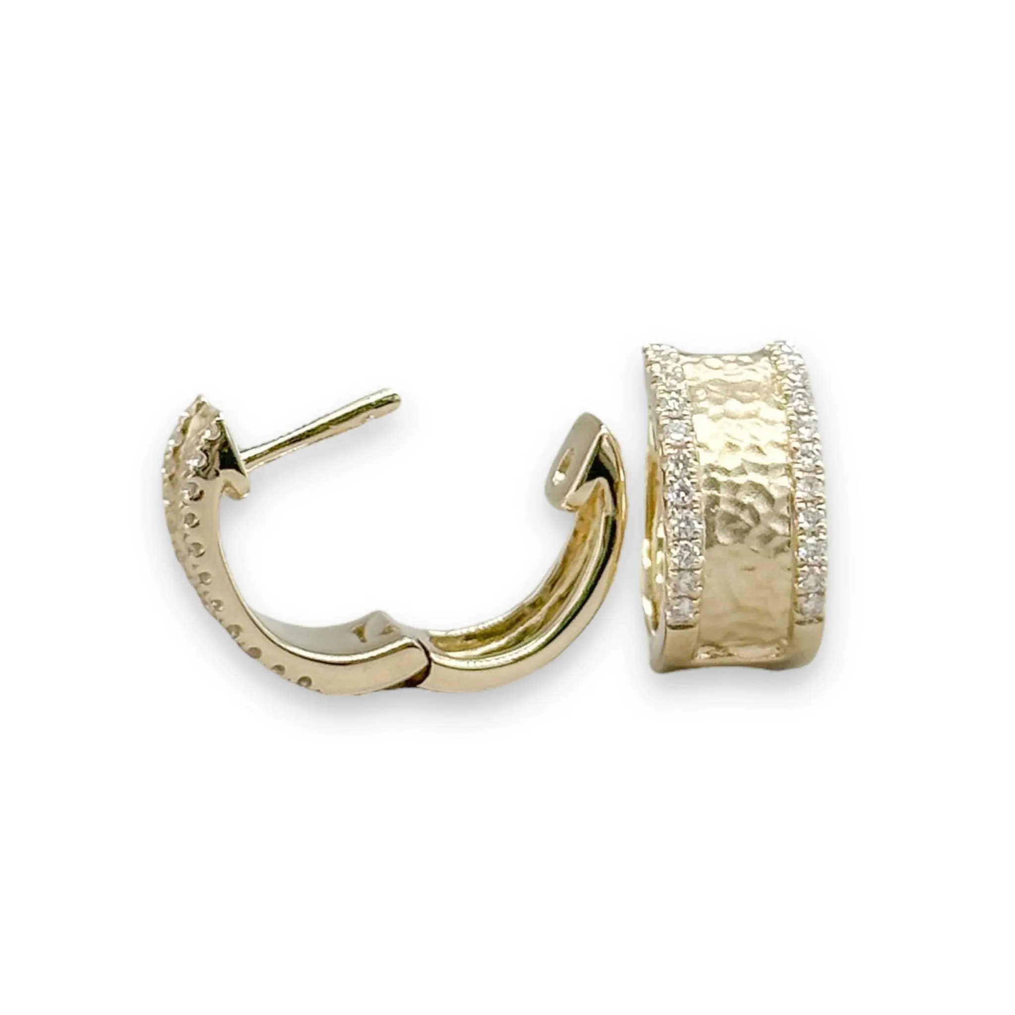 14K Y Gold 0.23cttw Diamond Huggie Hoop Earrings