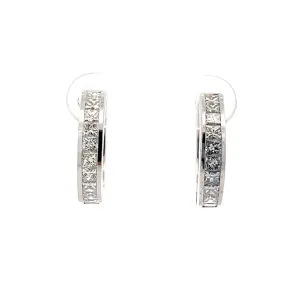 1.60 Diamond Huggie Hoops in 14k White Gold
