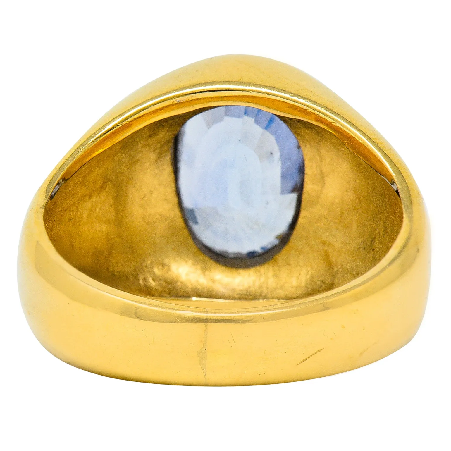 1940's Retro 3.40 CTW Ceylon Sapphire 14 Karat Gold Unisex Signet Ring