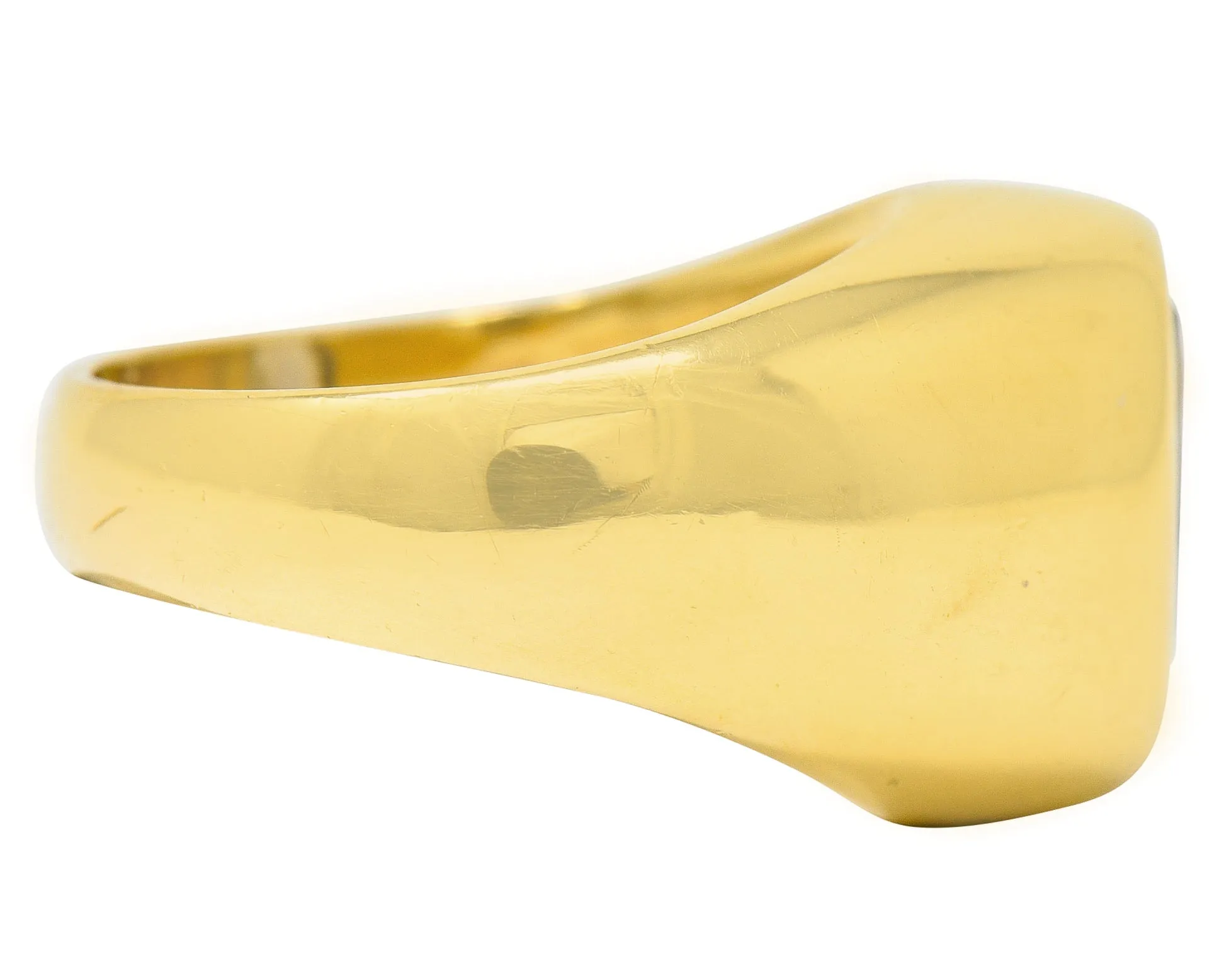 1940's Retro 3.40 CTW Ceylon Sapphire 14 Karat Gold Unisex Signet Ring