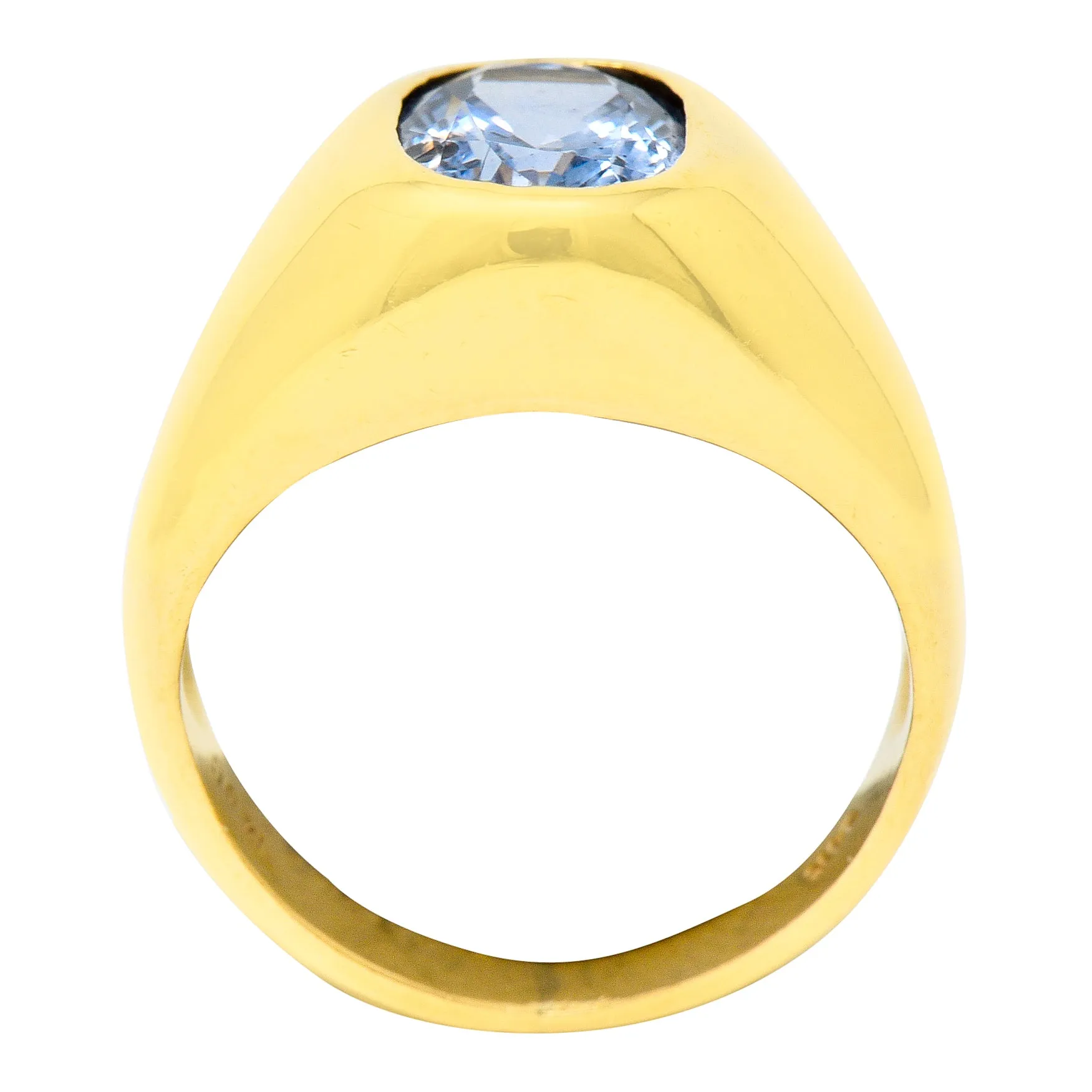 1940's Retro 3.40 CTW Ceylon Sapphire 14 Karat Gold Unisex Signet Ring