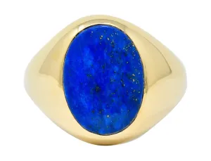 1950's Larter & Sons Lapis Lazuli 14 Karat Gold Men's Signet Ring