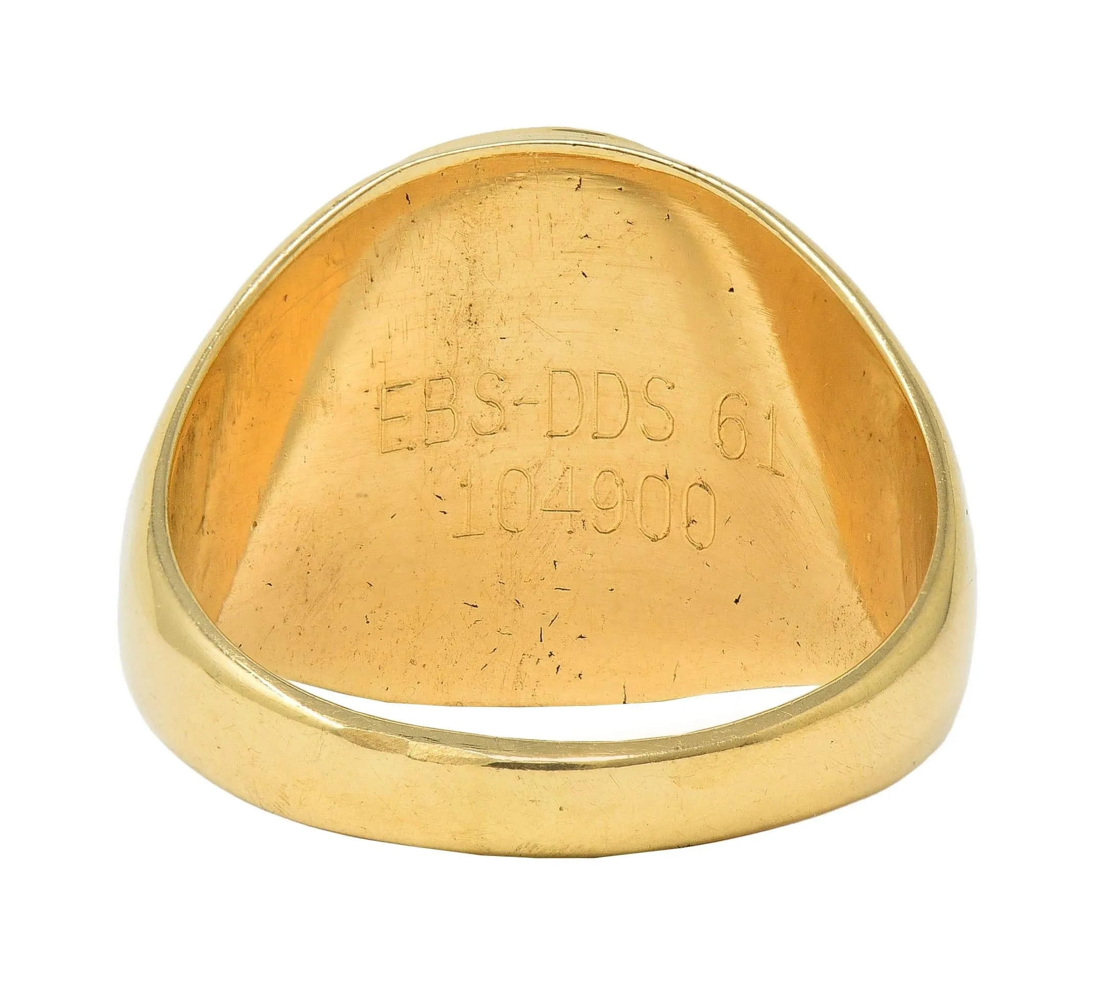 1961 14 Karat Yellow Gold Vintage UPenn University Pennsylvania Intaglio Unisex Signet Ring