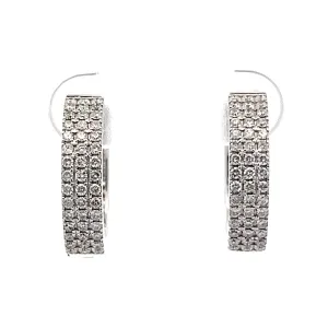 .64 Pave Brilliant Diamond Hoop Earrings in 18k