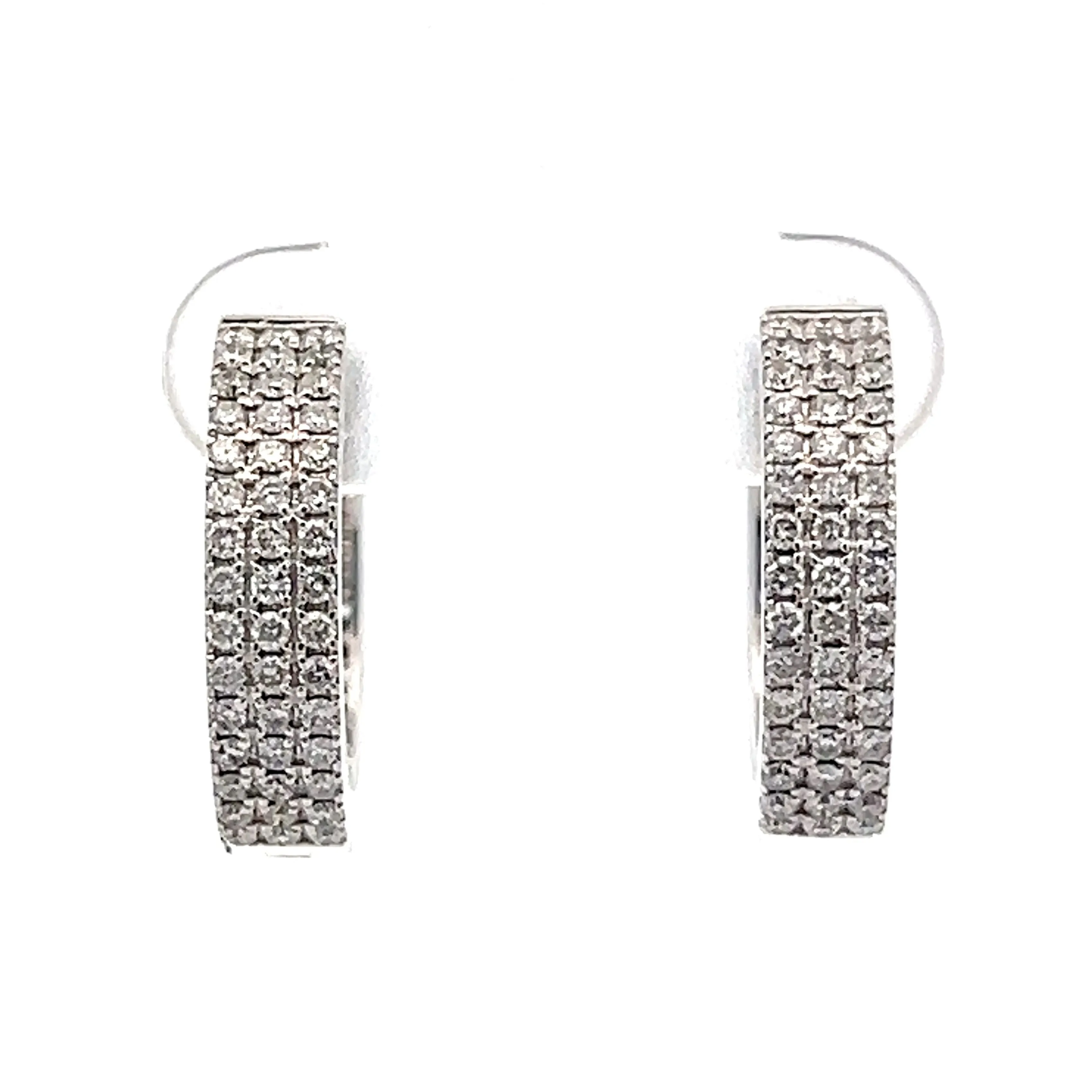 .64 Pave Brilliant Diamond Hoop Earrings in 18k