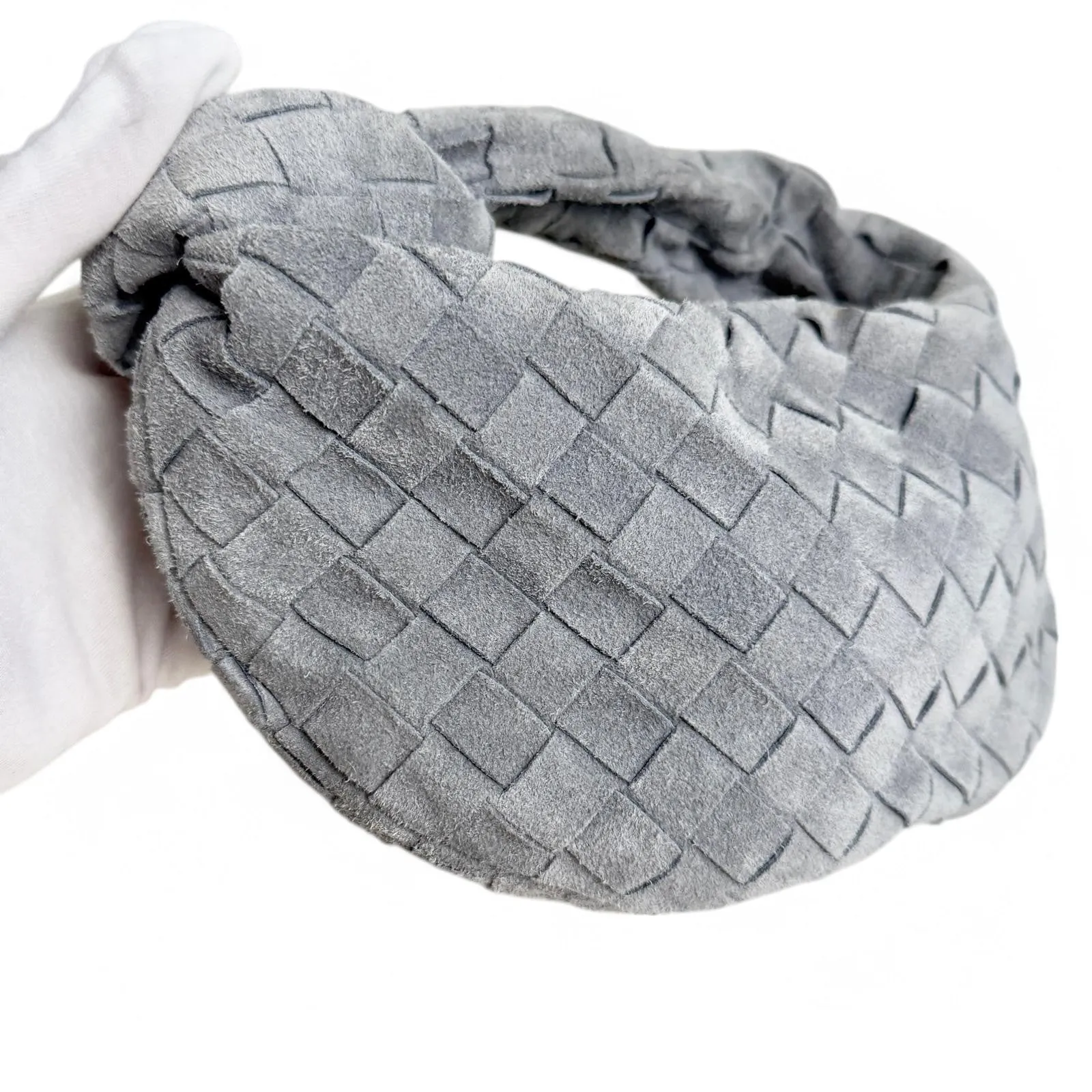 Bottega Veneta Jodie Mini Stone Grey Suede Gold-tone Hardware