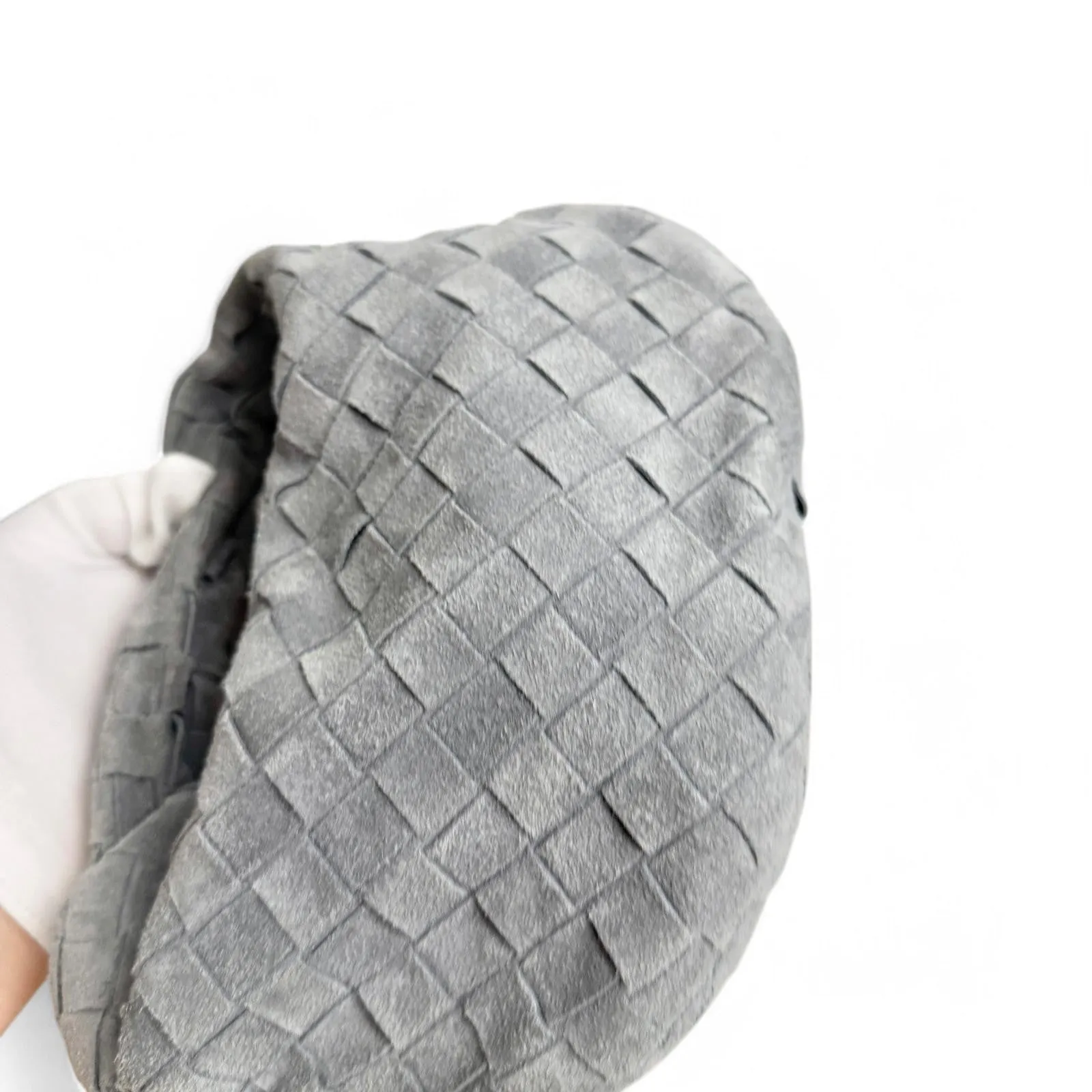 Bottega Veneta Jodie Mini Stone Grey Suede Gold-tone Hardware