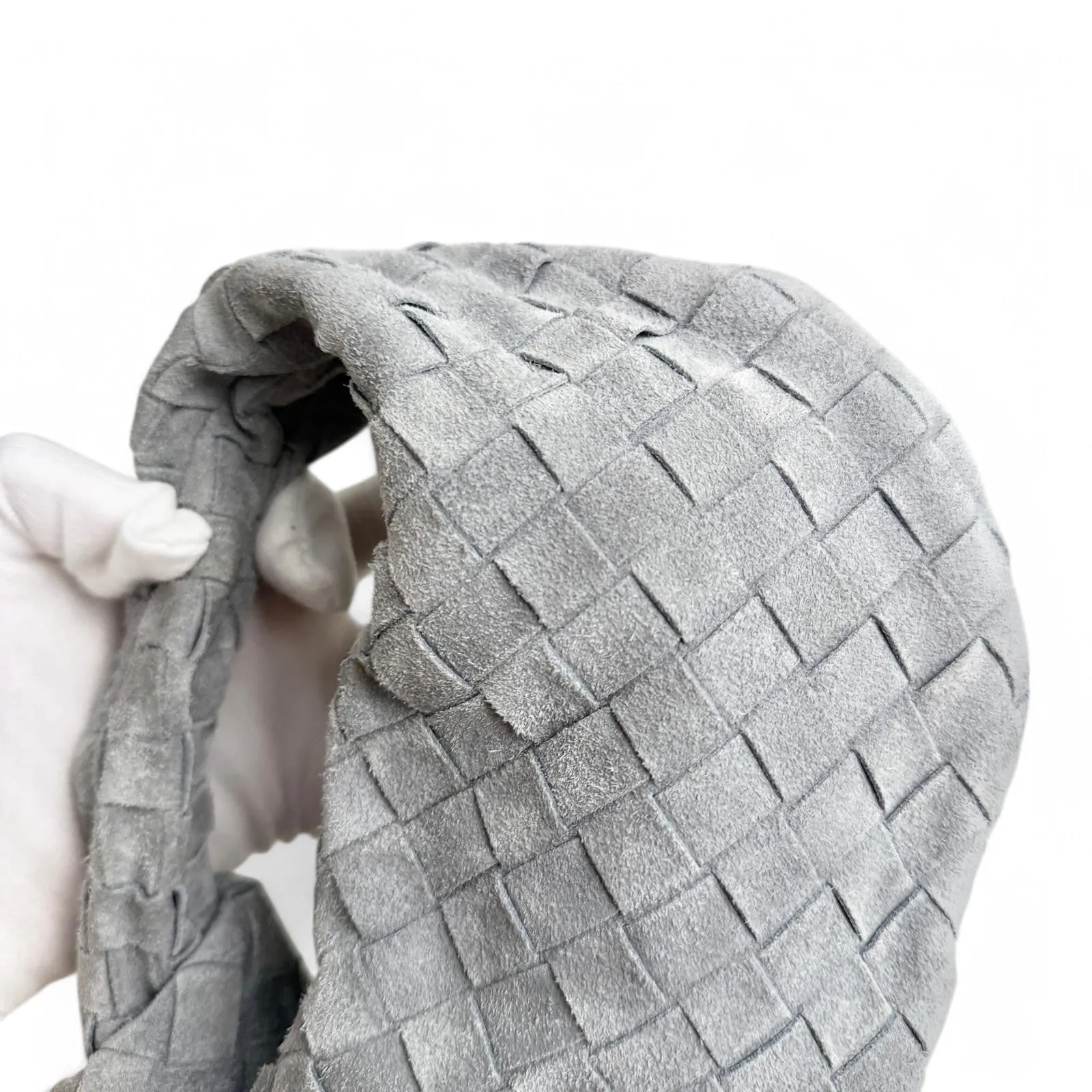 Bottega Veneta Jodie Mini Stone Grey Suede Gold-tone Hardware