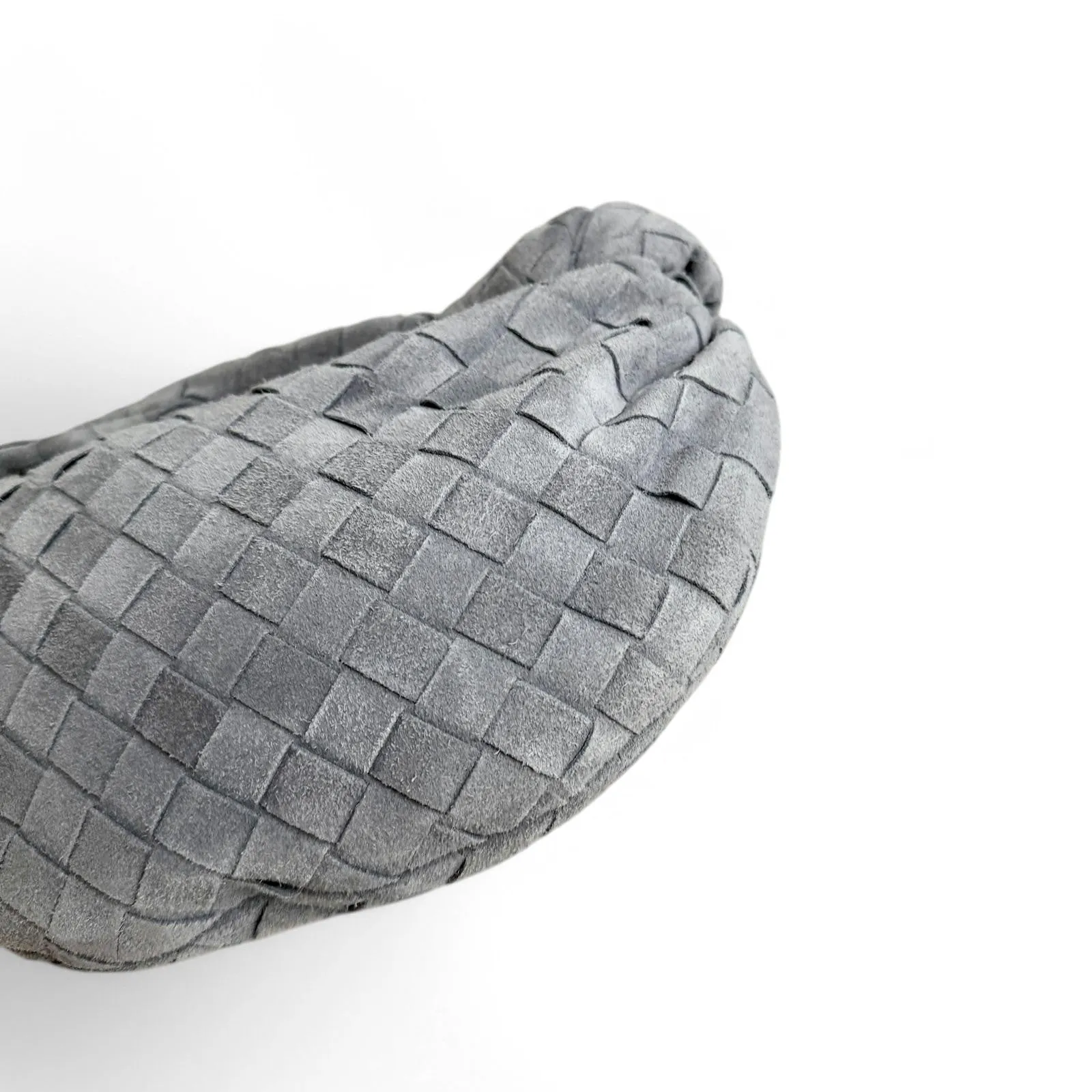 Bottega Veneta Jodie Mini Stone Grey Suede Gold-tone Hardware
